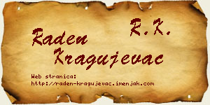 Raden Kragujevac vizit kartica